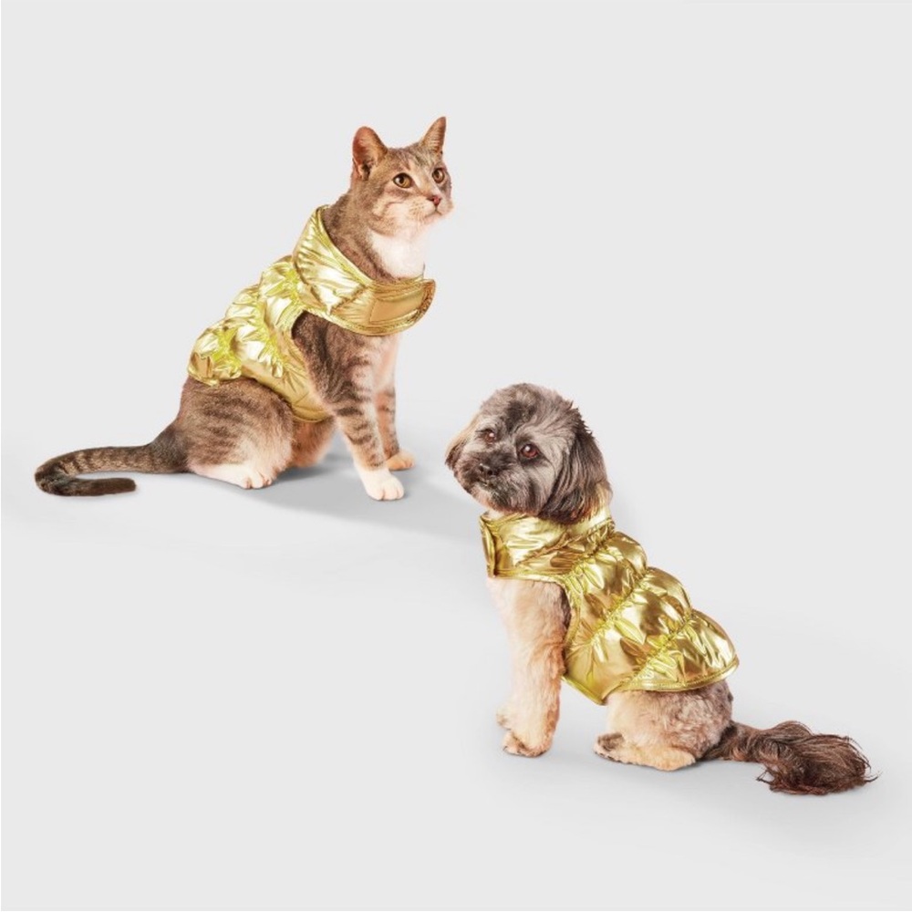 Boots & Barkley Metallic Gold Puffer Dog Vest